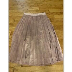 Sweet Salt Women's pink metallic chiffon Pleated elastic waist Midi Skirt Size 6